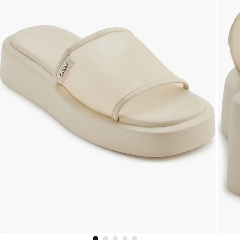 Brand new DKNY Orion Bone Mesh Platform Slides